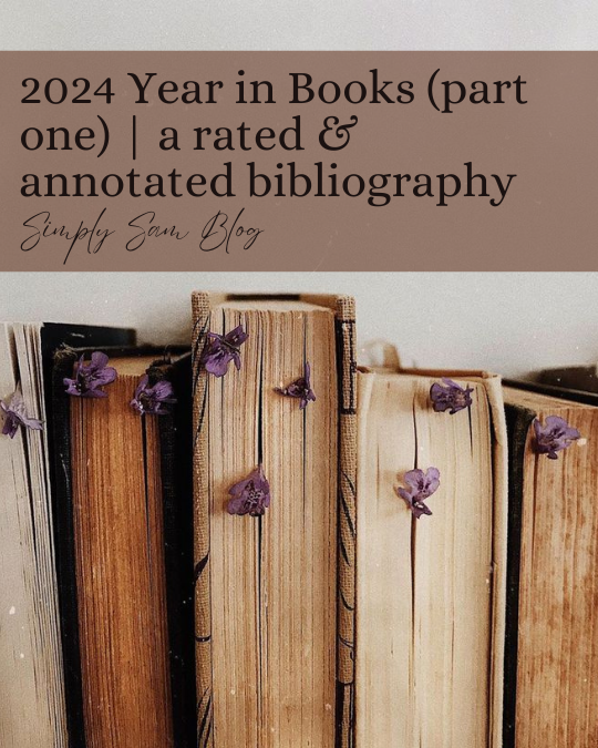 old books with the words "2024 year in books, a rated & annotated bibliography"